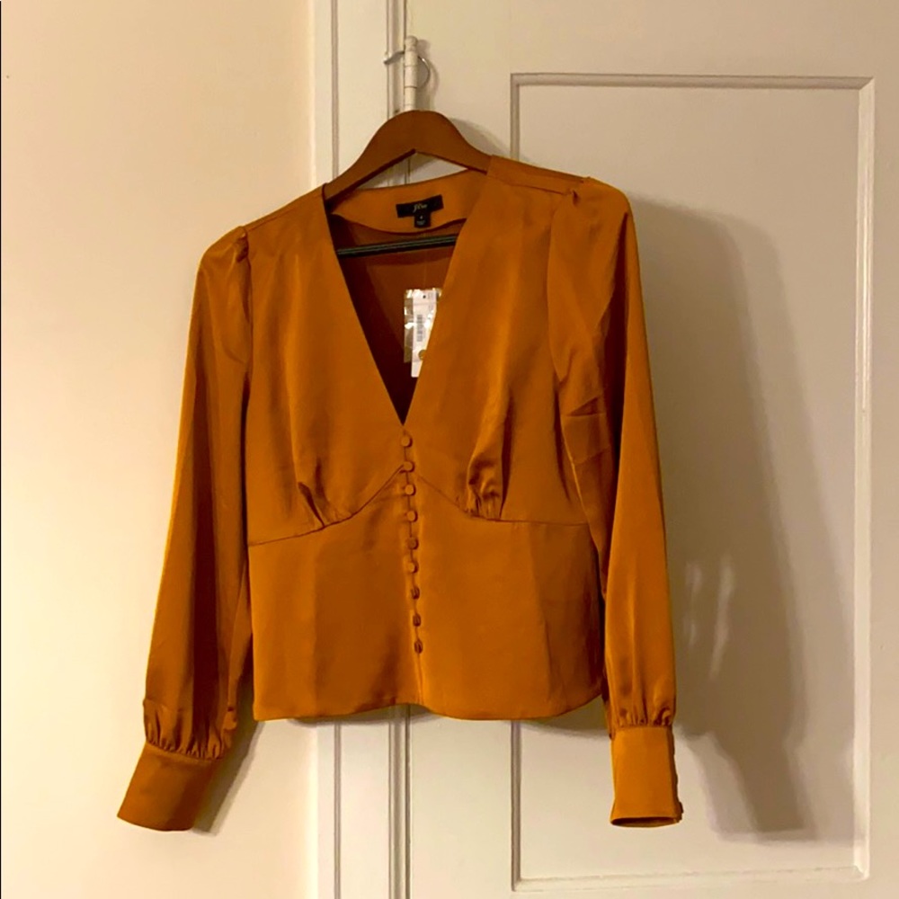 J Crew gold blouse